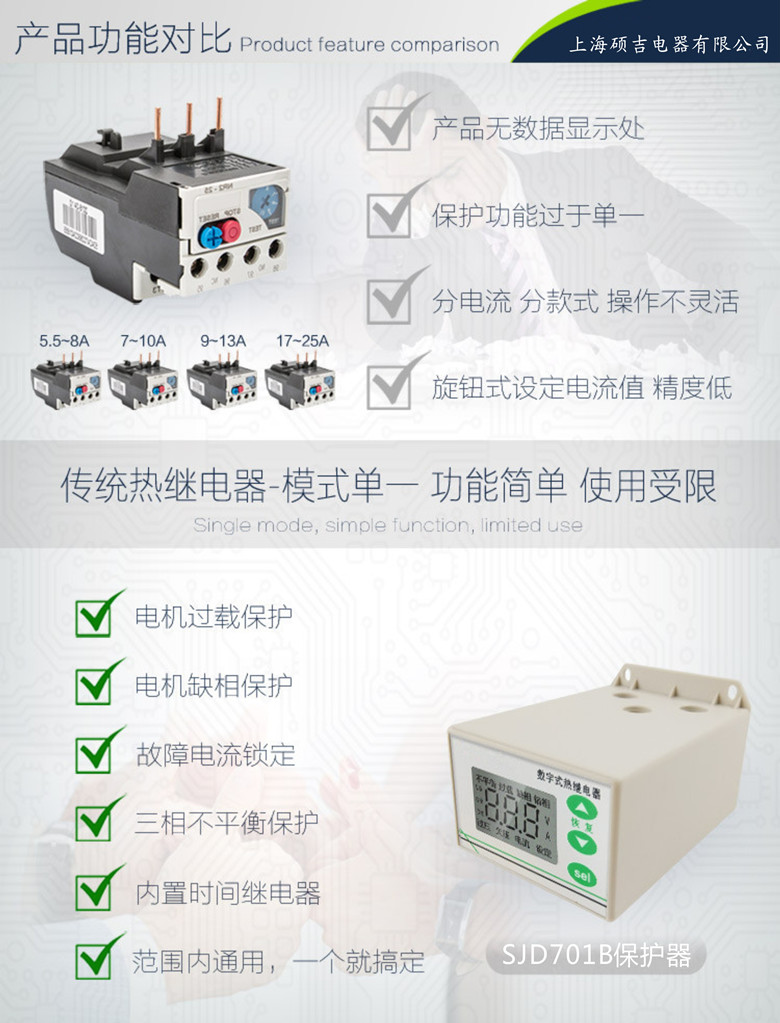 SJD701B-1-100A數字式熱繼電器/電動機綜合保護器